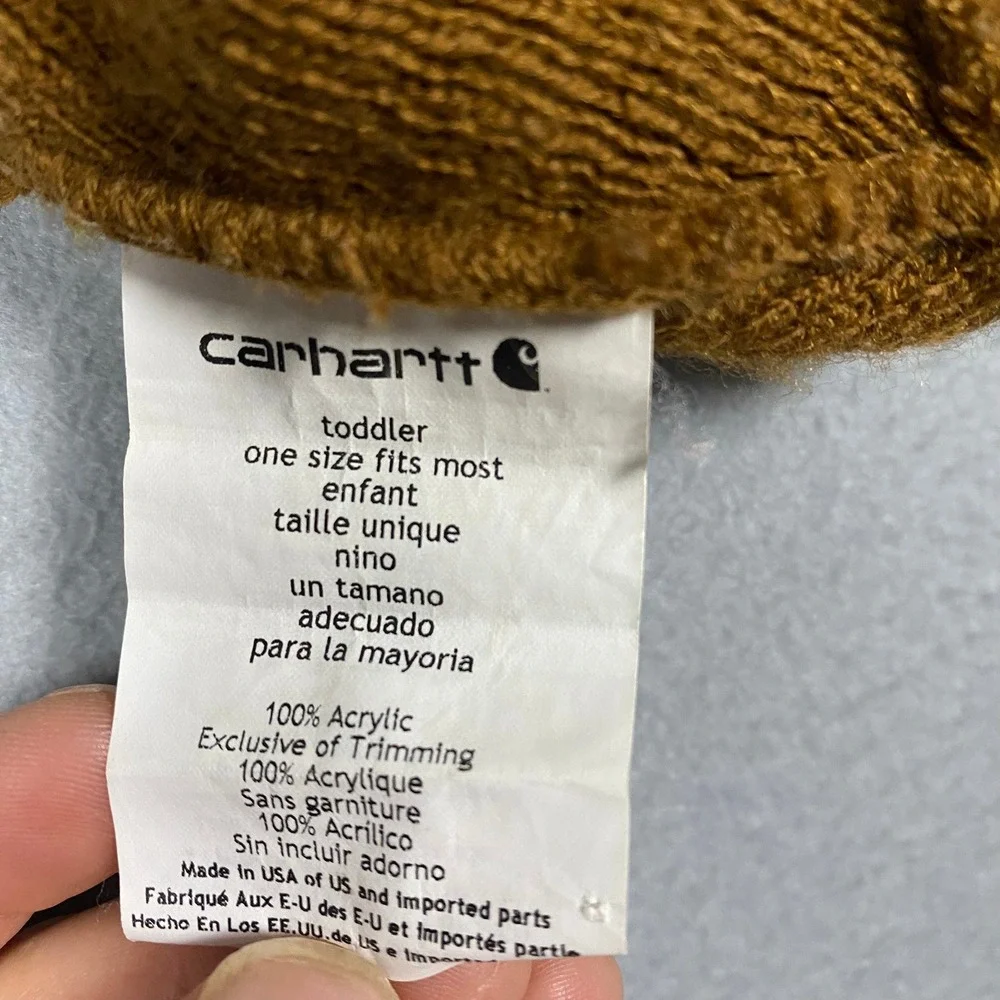 Carhartt Toddler Brown Acrylic Knit Cuffed Beanie Watch Hat CB8905 D15 OSFM